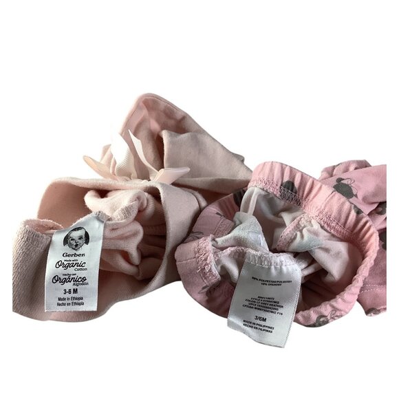 Baby Girl 2 Pc Leggings 3-6M Pink & Minnie Mouse Print Cotton Blend - Picture 3 of 9